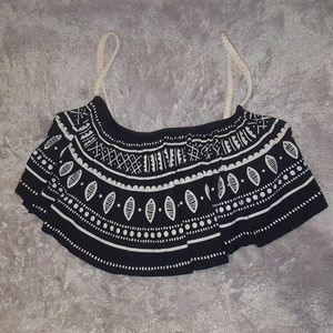 Bathing suit top with aztec design
